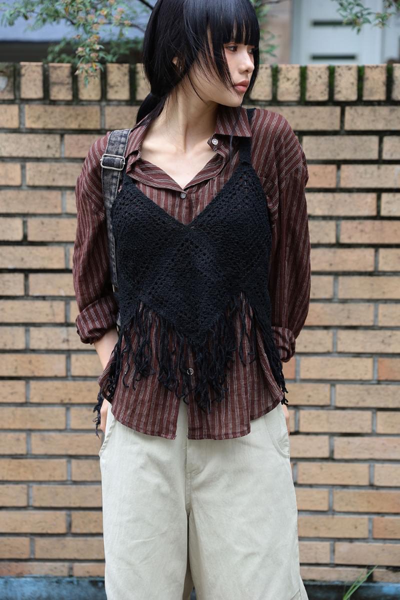Fringe lace bustier