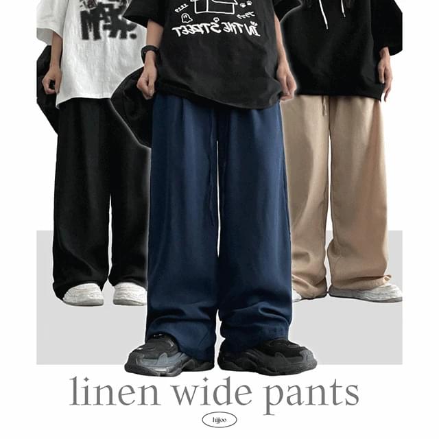 던던투턱밴딩린넨와이드팬츠 (4color)