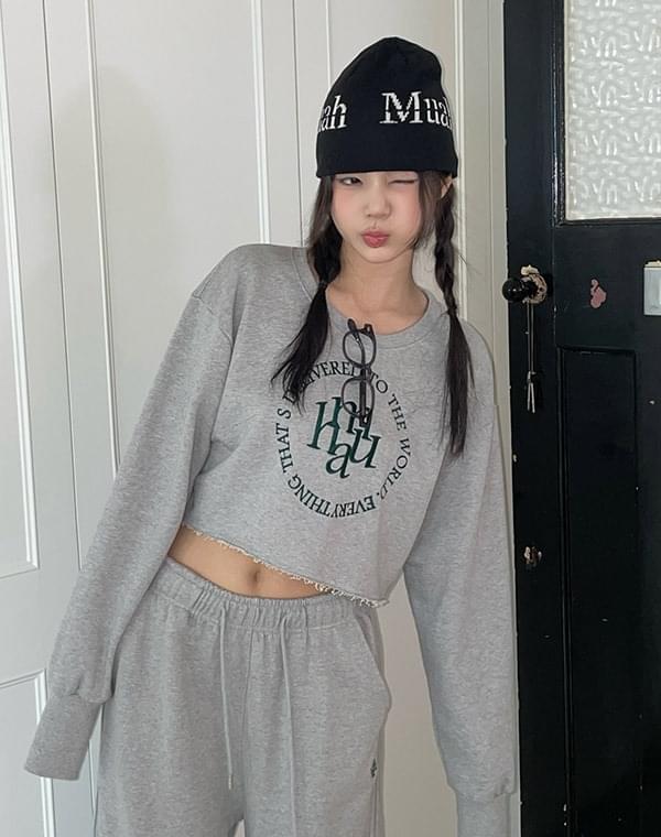Stitch Logo Crop Sweatshirt