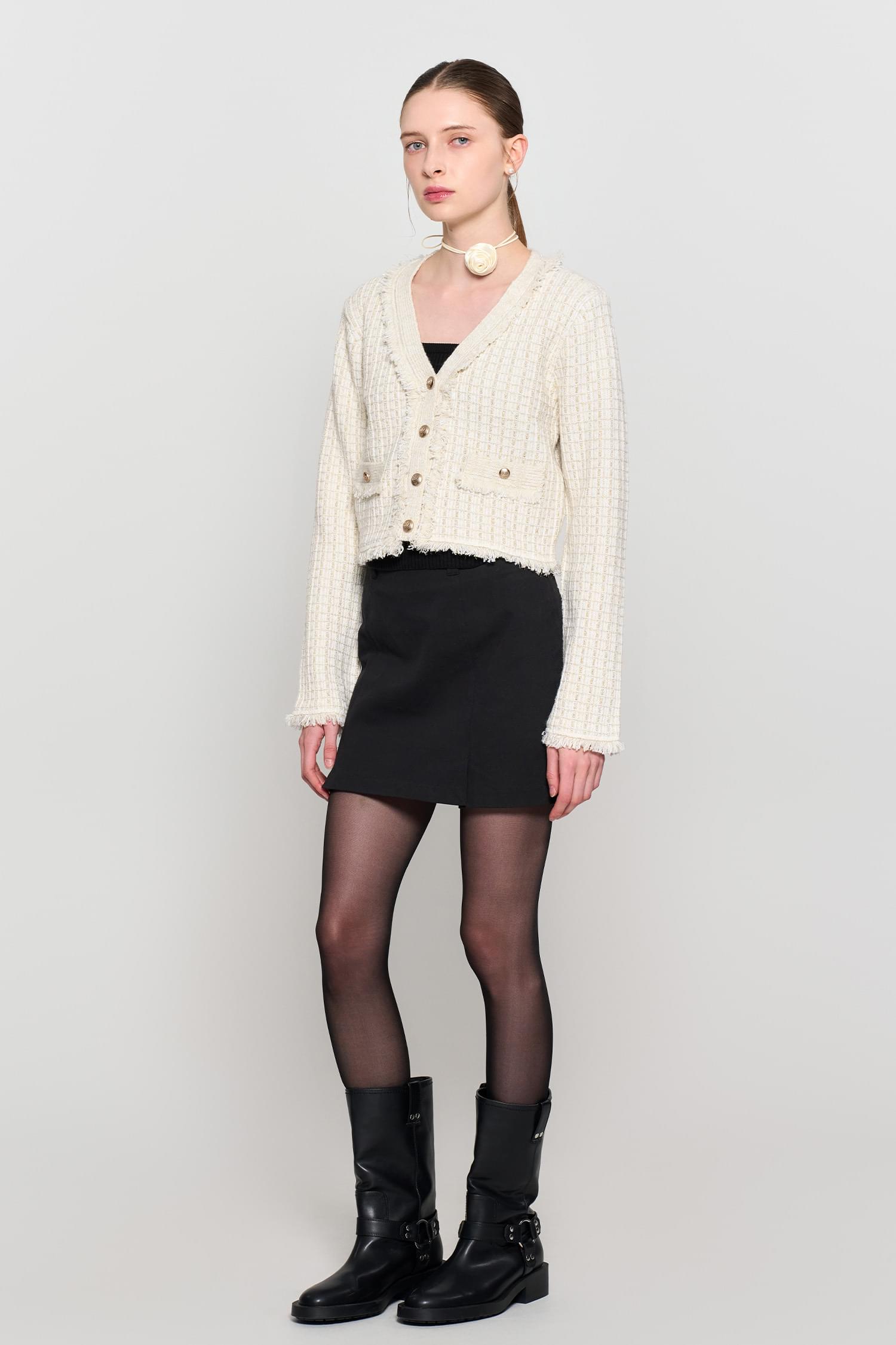 WOMAN Wool Knitwear Tweed Jacket