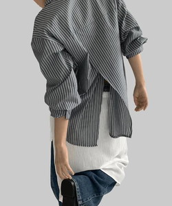 Reiko Backpoint Overfit Stripe Shirt