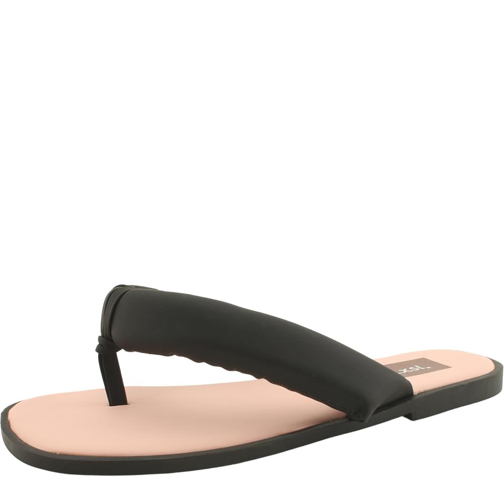 Trendy two-tone strap slippers flat pink