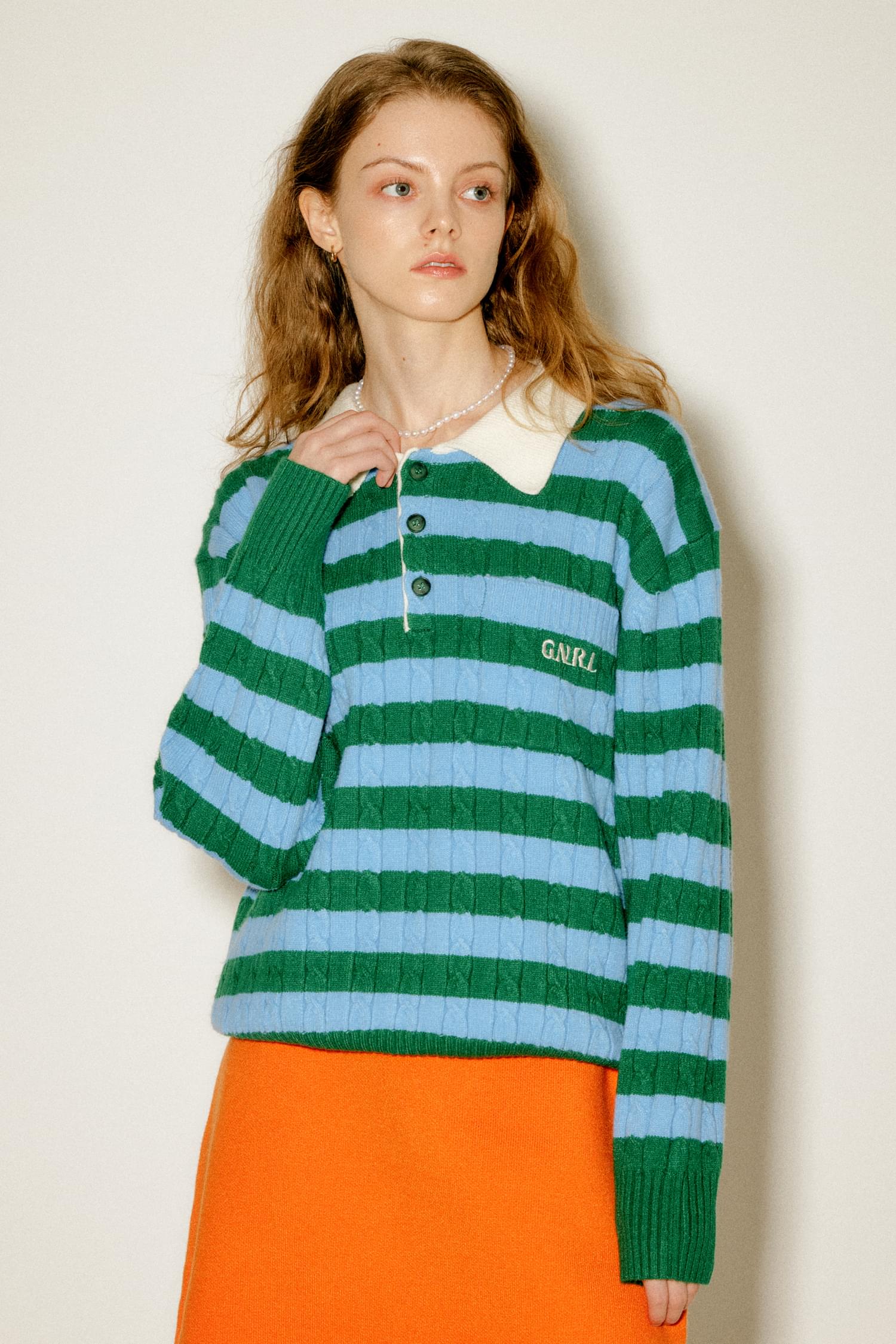 Cable Rugby Collar Knitwear