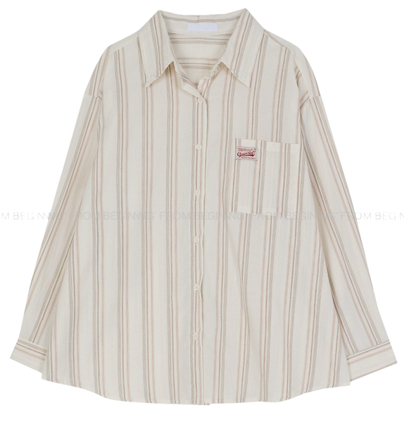 Label Stripe Boxy Shirt