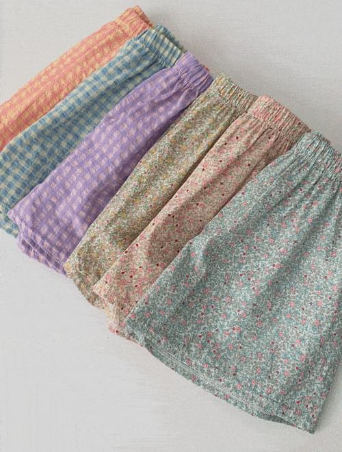 Seersucker Shorts Pajamas -6color 短裤