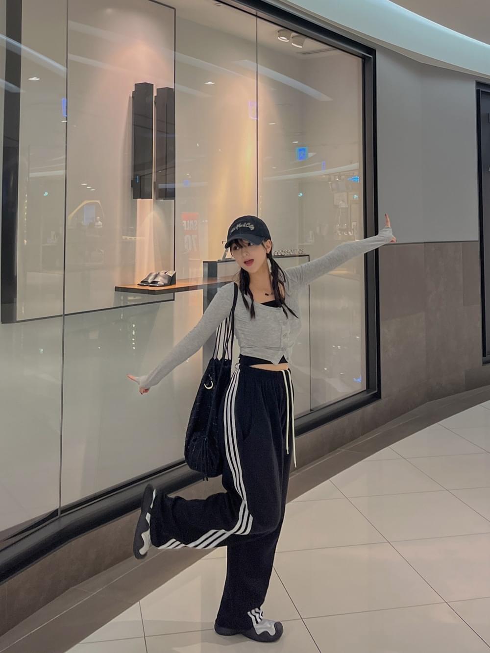 라인버전추가 롱다리 꾸안꾸 삼선 트레이닝 Y2K 뉴진스 롱 와이드 조거 사선 라인 팬츠 힙 유니크 데일리 개강룩 츄리닝 7COL
