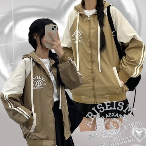 LA Color Block Hooded Jacket Zip-Up