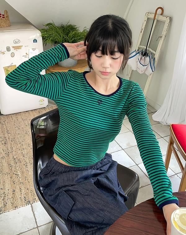 Logo Stitch Stripe T-Shirt