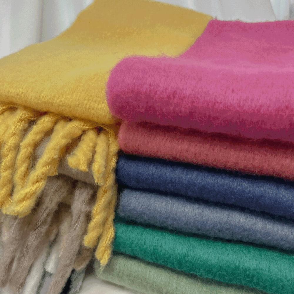Soft Long & Big Cotton Candy Wool Reggae Plain Wool Muffler Vivid Knitwear Winter Long Scarf 9col