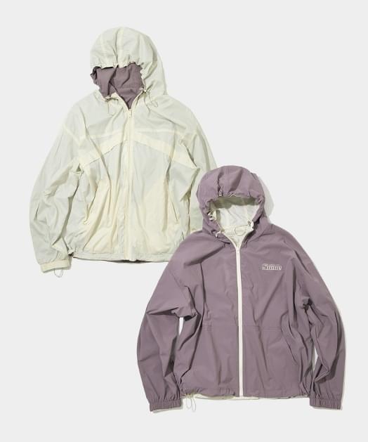 Reversible Inception Nylon Windbreaker Hooded Zip-Up Jacket