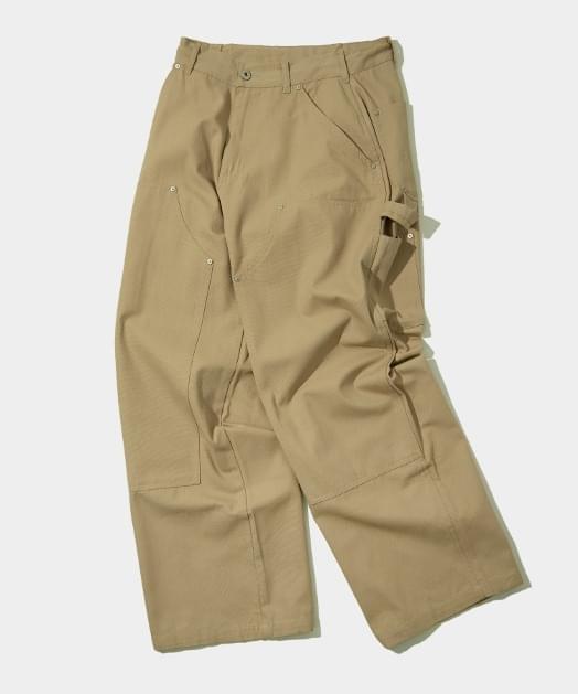 Rivet Carpenter Patch Wide String Cotton Pants