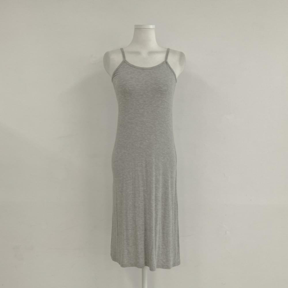 Basic inner strap Sleeveless slip Dress Sleeveless long sleeveless basic simple slim fit long Sleeveless Spandex rayon homewear sleepwear pajamas 4col