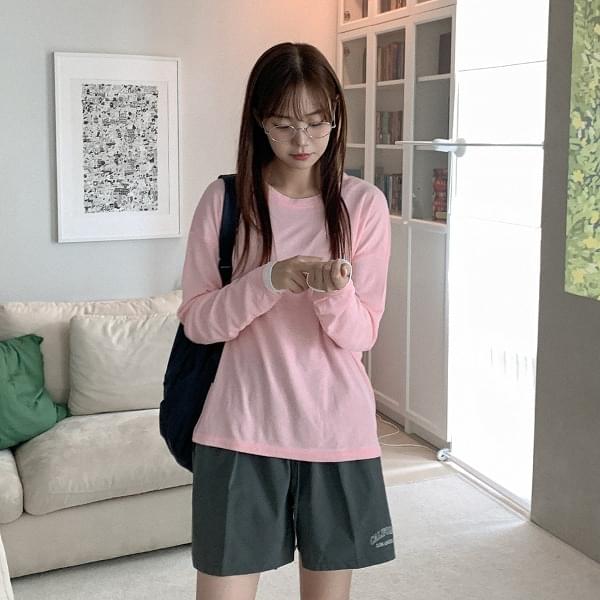 Omara color round long sleeve t-shirt