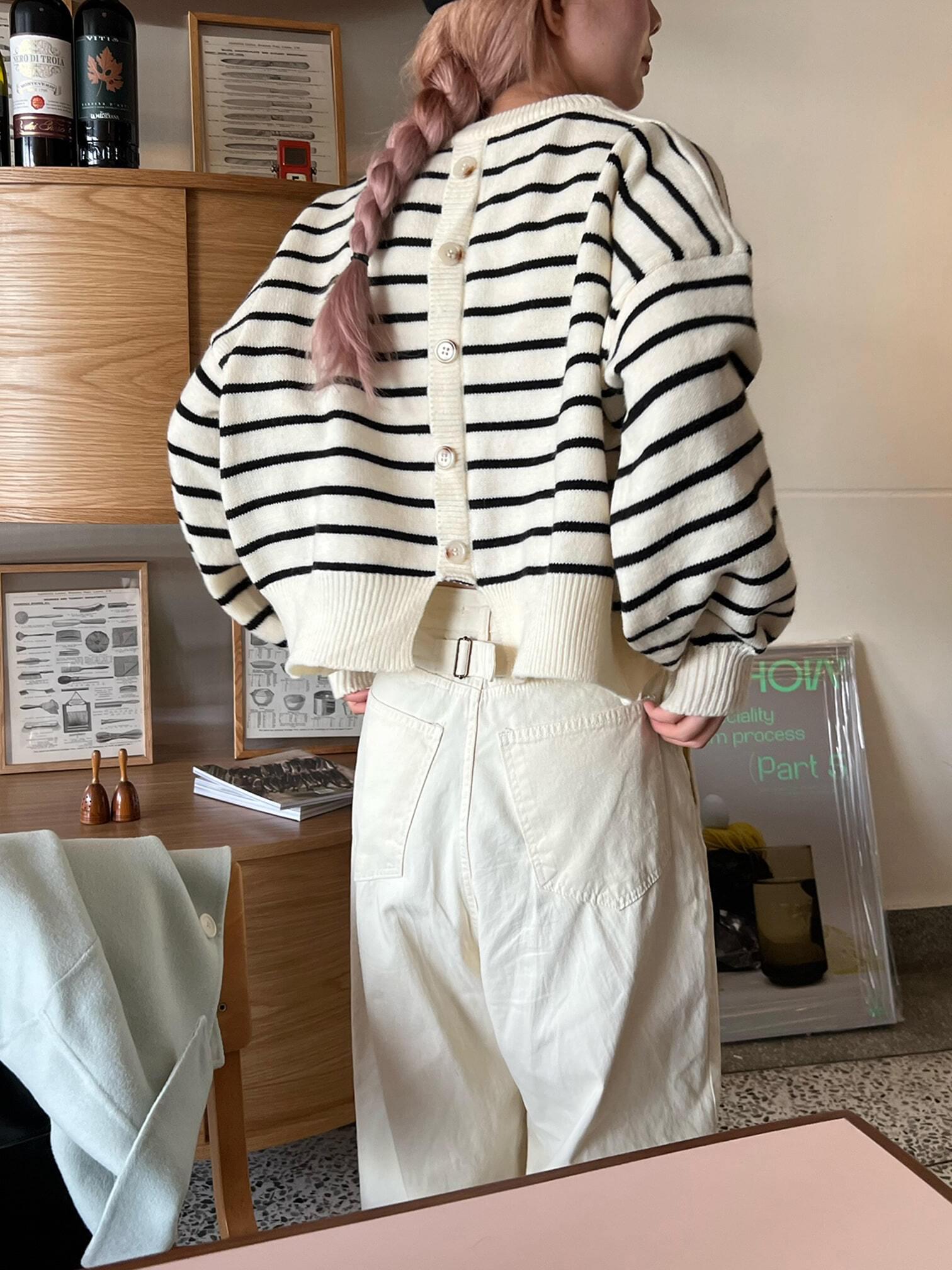 back button stripe knit