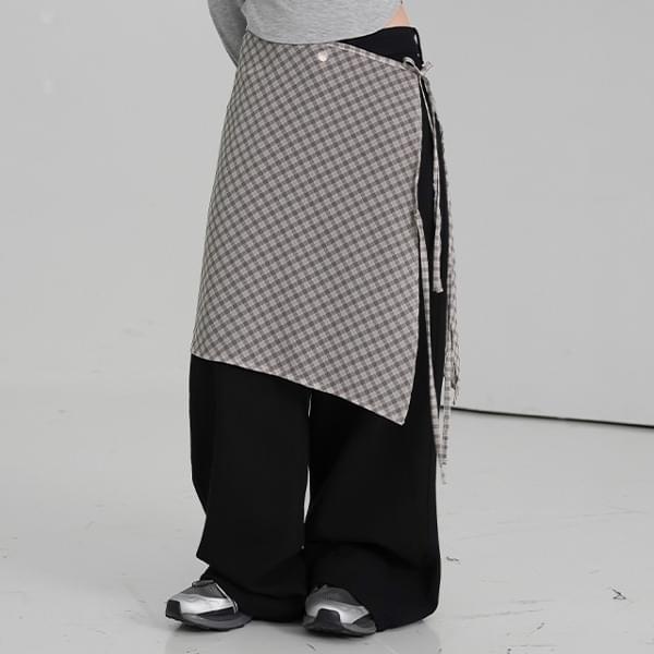 Newme Check Wrap Skirt