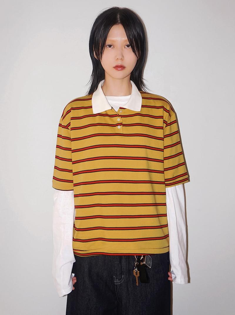 VIBRANT STRIPE HLAF T