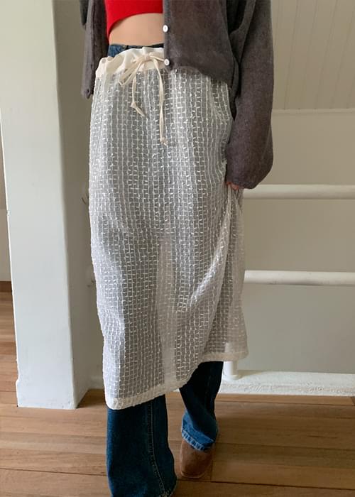 String sheer layered skirt