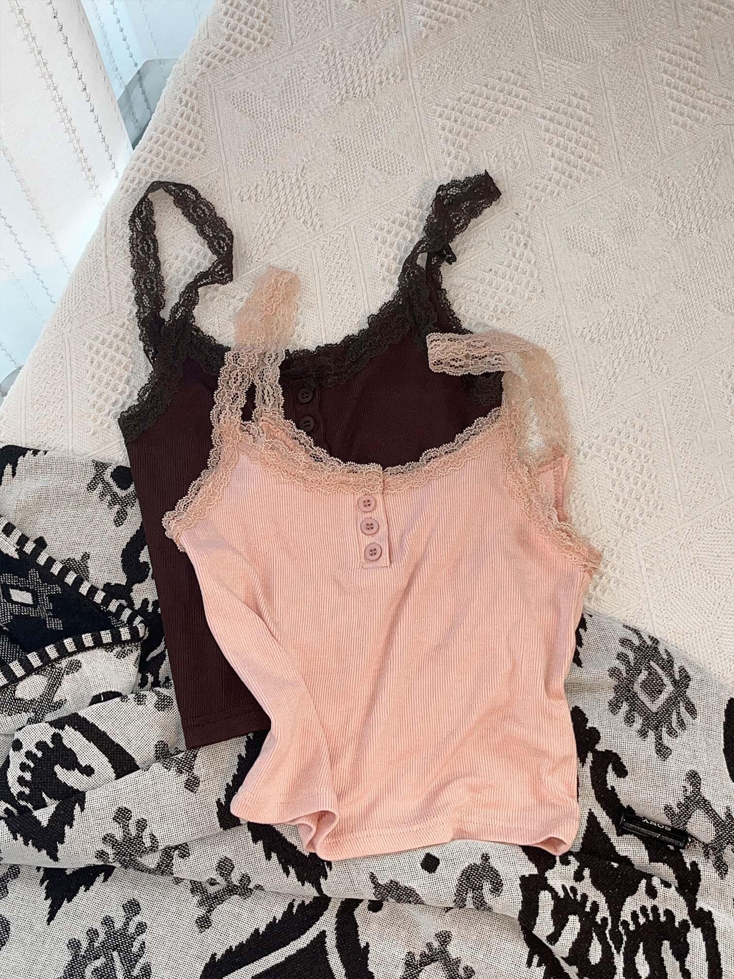 Some Lace Ribbed Sleeveless 