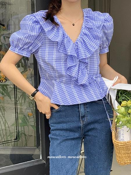 Sarah V-Neck ruffle blouse