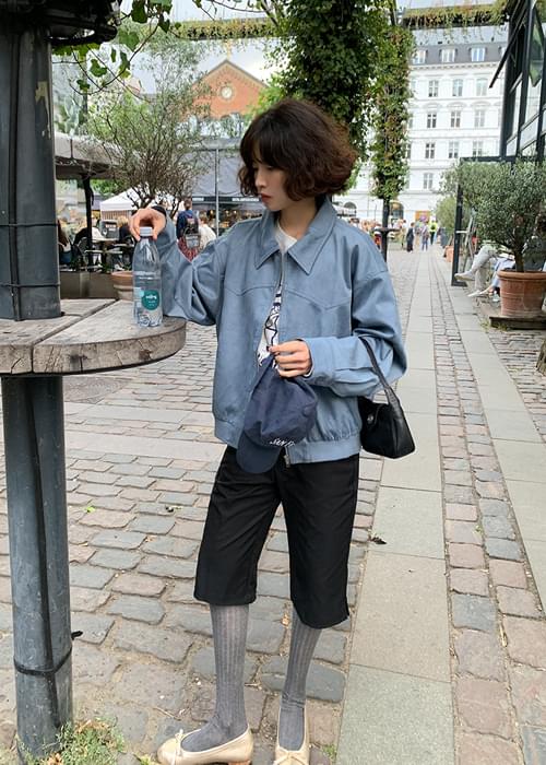 Vintage Blue Suede Jacket