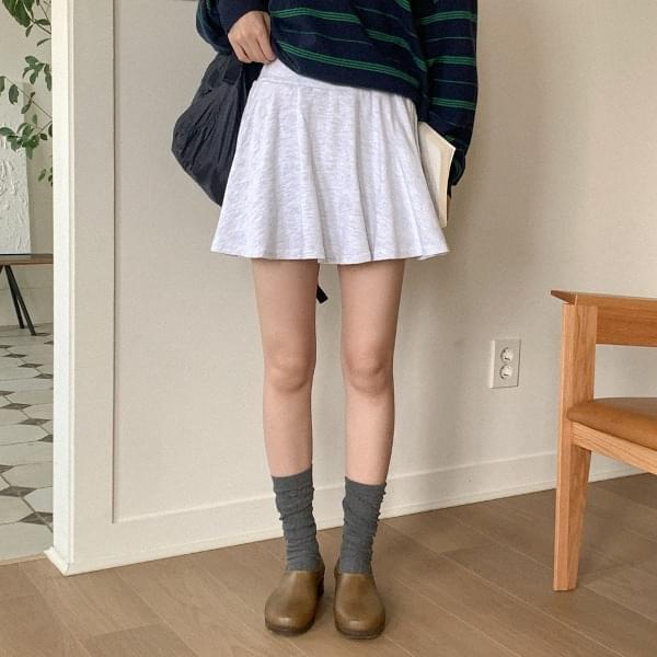 Check Cotton Flare Mini Skirt