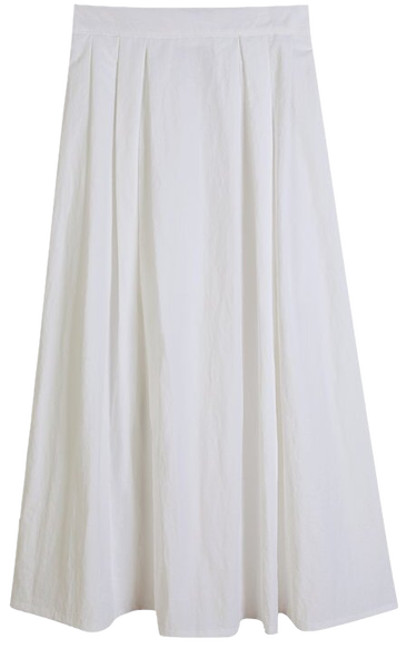 Surf-fitting pleated long SK long skirt pleated skirt pleated skirt back banding band flared innocent rustling nylon body cover