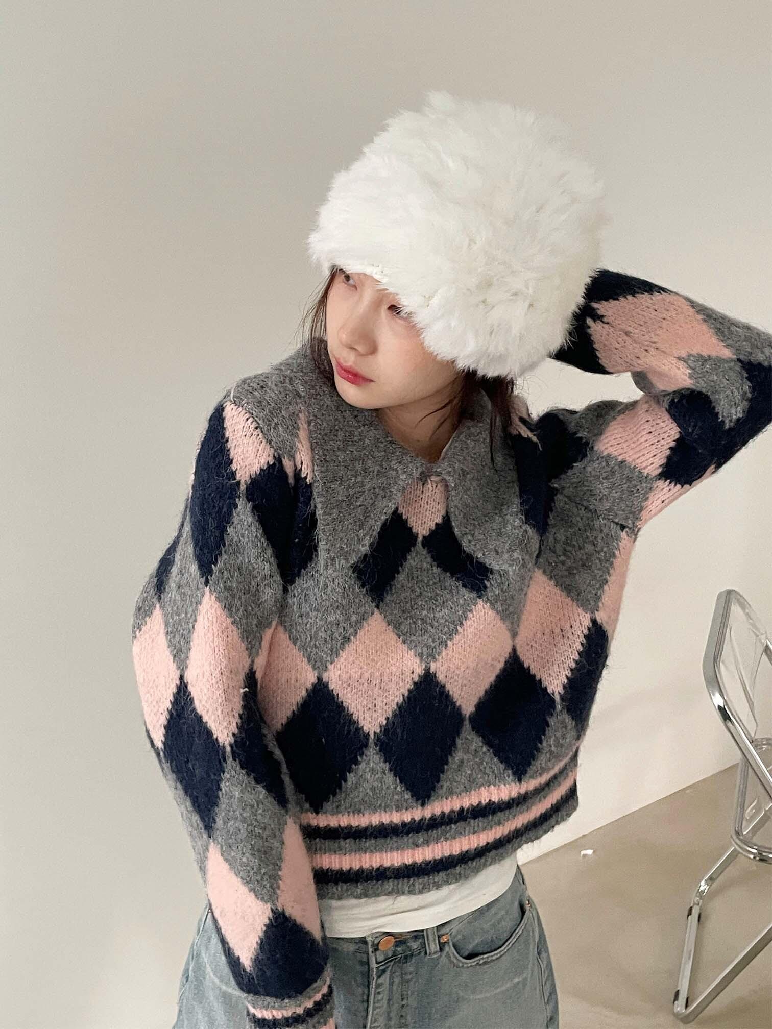 pinocchio check knit