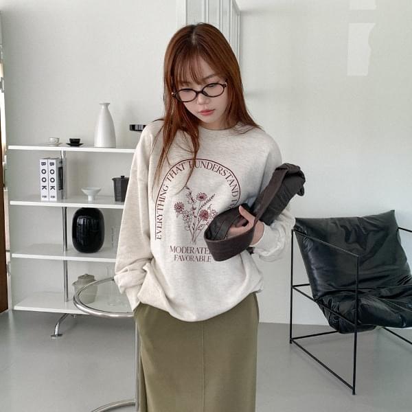 Lila Cotton Printed Sweatshirt