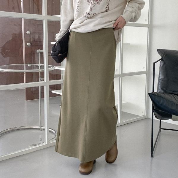 Dark cotton long skirt