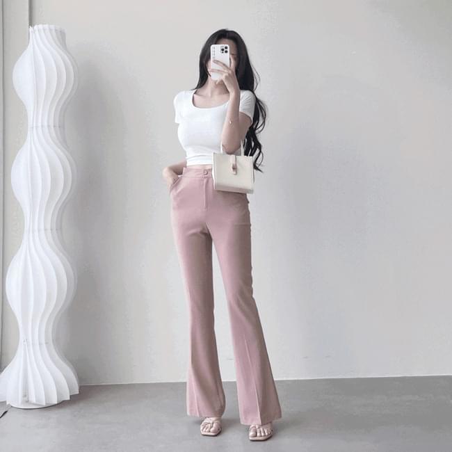 Ganadaran high waist chalang semi Flared slacks 5 colors