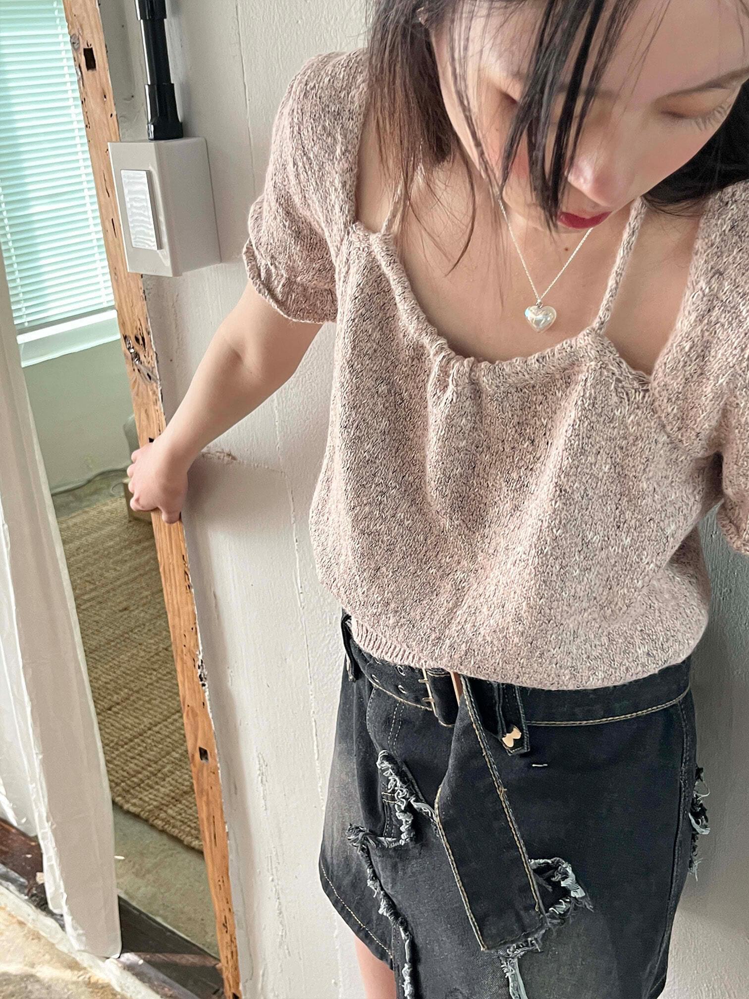 CHU Halter Short Sleeve Knitwear