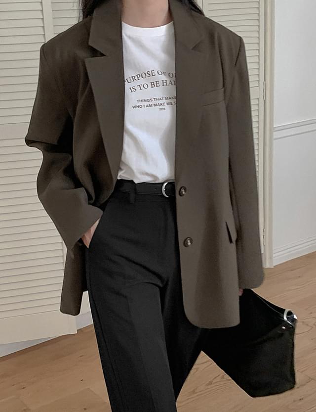 Twill Loose-fit double-breasted jacket 77524