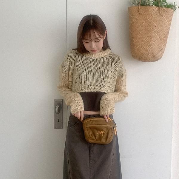 Blackberry Mohair Crop Knitwear