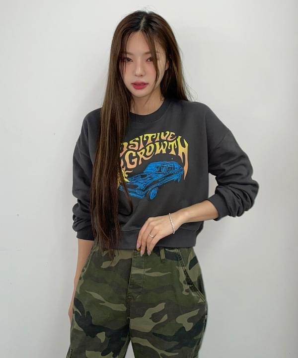 Growsun Crop Sweatshirt Charcoal