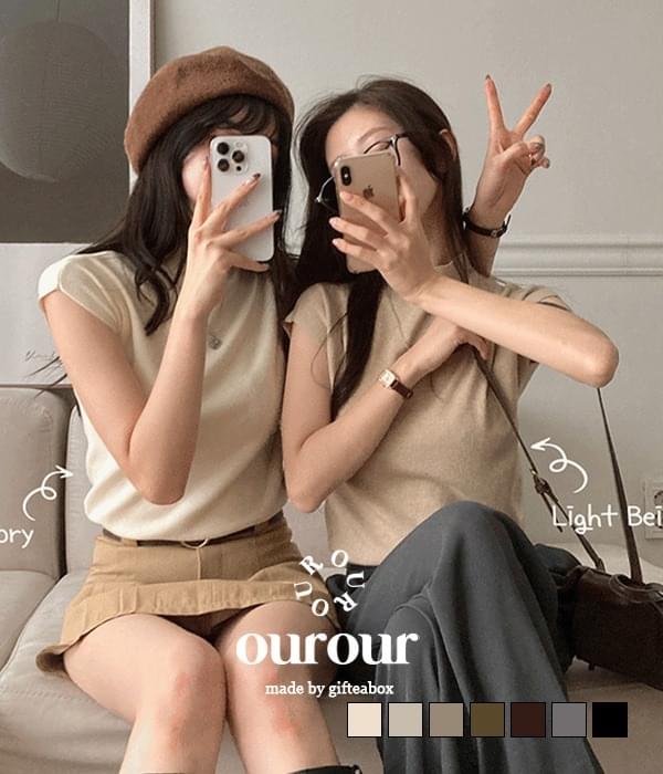 #OurOurMade, Mutton fluff-free good fabric soft half-length Turtleneck short-sleeved knitwear 