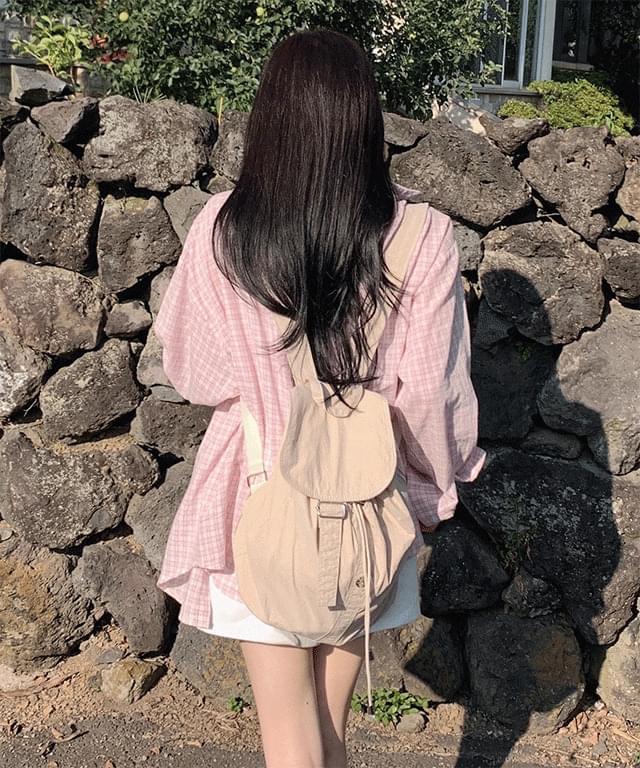 러비 보부상 캐주얼 데일리 나일론 버클 스트링 백팩 가방