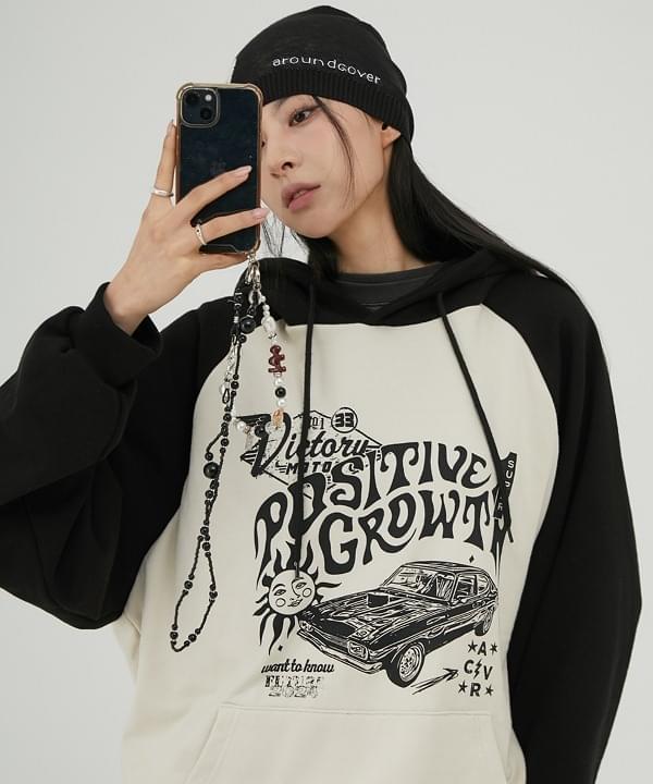 Growsun Vintage Nerd Raglan Hood Black