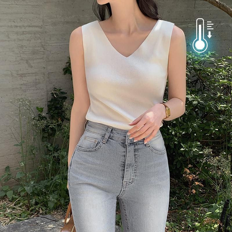 Plain Two Way Sleeveless Knitwear  (Ships Today)