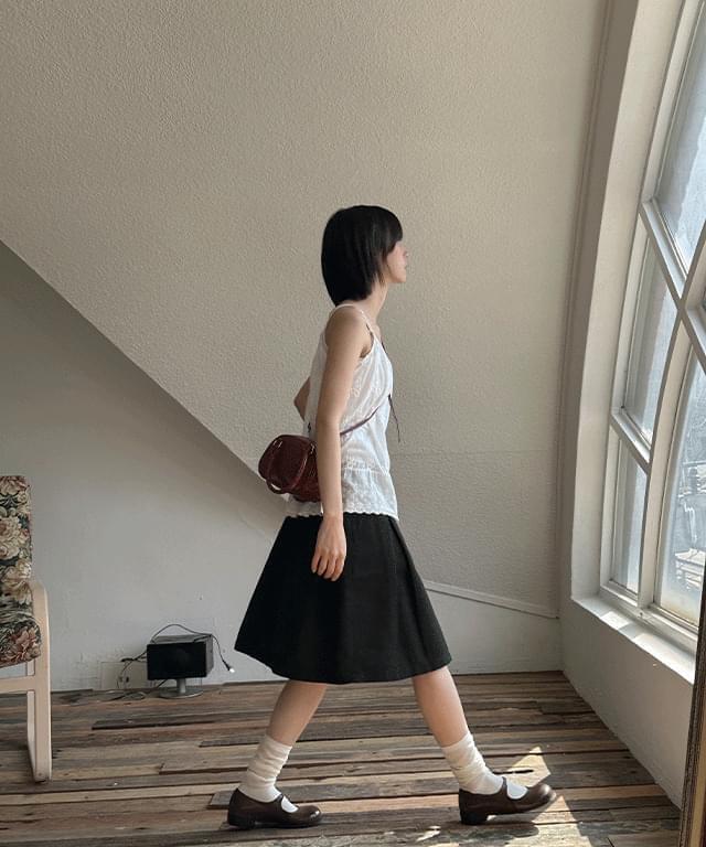 Degree Balloon Fit Pleated Midi Skirt (Ships Today)