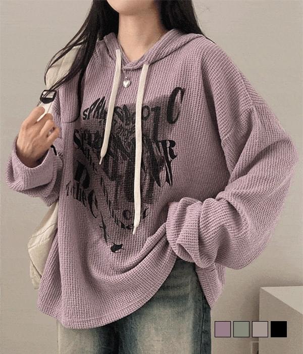 Next Printing Loose-fit Waffle Hood Knitwear 