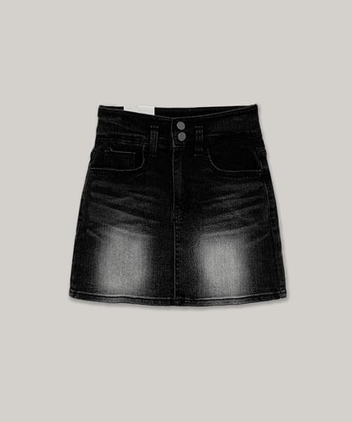 Brushed Black Denim denim skirt pants (Ships Today)