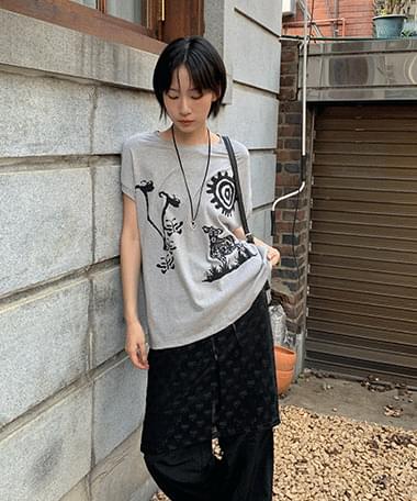 Goldman Overfit Printed Sleeveless T-Shirt