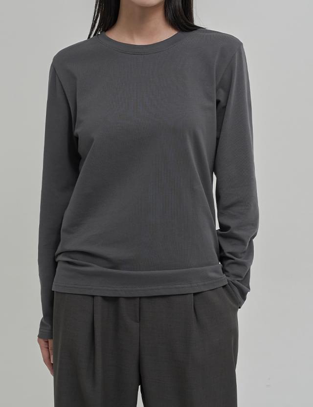 Soft 20 count bio Faded crewneck long sleeve t-shirt 77692