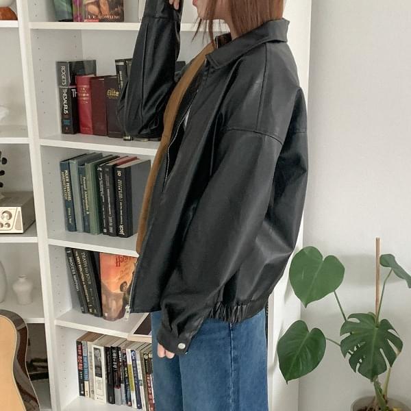 Ariel Leather Blue Jacket Jacket