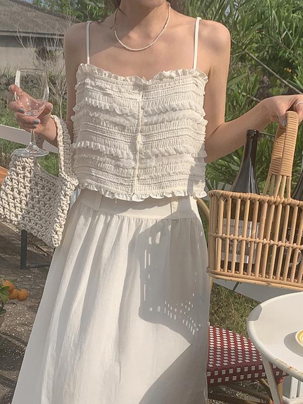 Elle Frill Lace Summer Bustier Sleeveless Blouse (Ships Today)