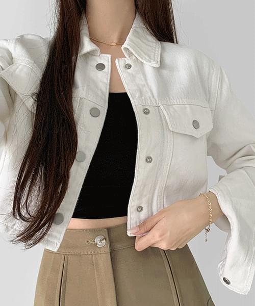 Boss's Collection Vintage Faded Pocket Crop Denim Jacket