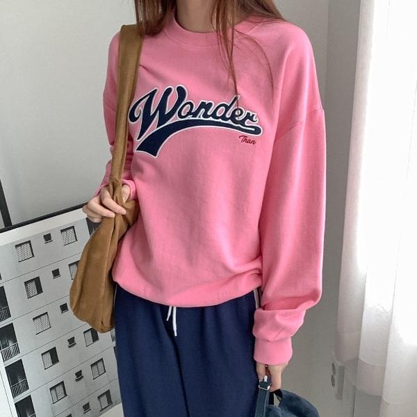 Naisa Cotton Lettering Sweatshirt