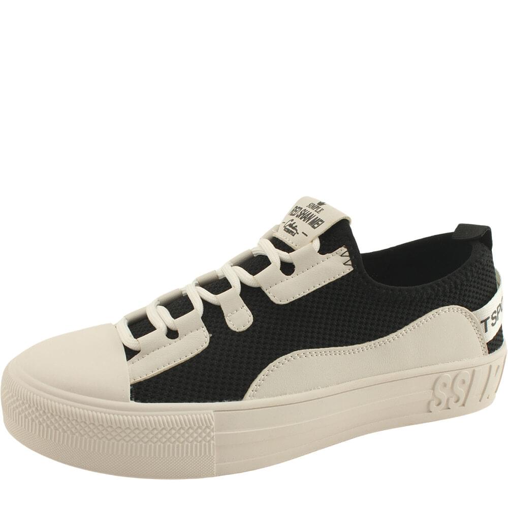 Knitwear Soft Two-Tone Casual Low-Top Sneakers Black