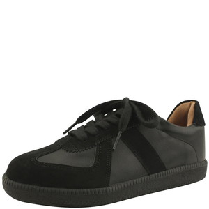 Domestically produced cowhide unisex casual sneakers black
