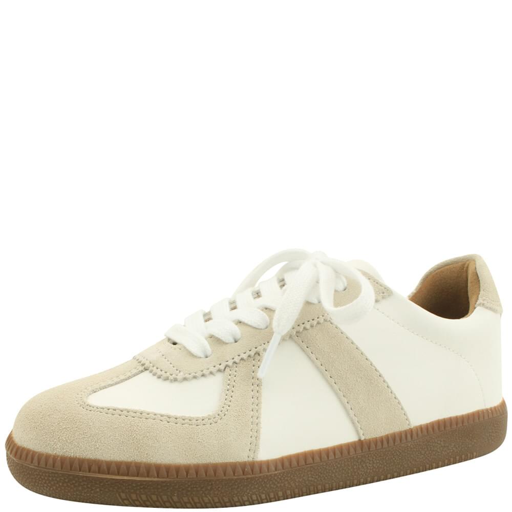 Domestically produced cowhide unisex casual sneakers in white